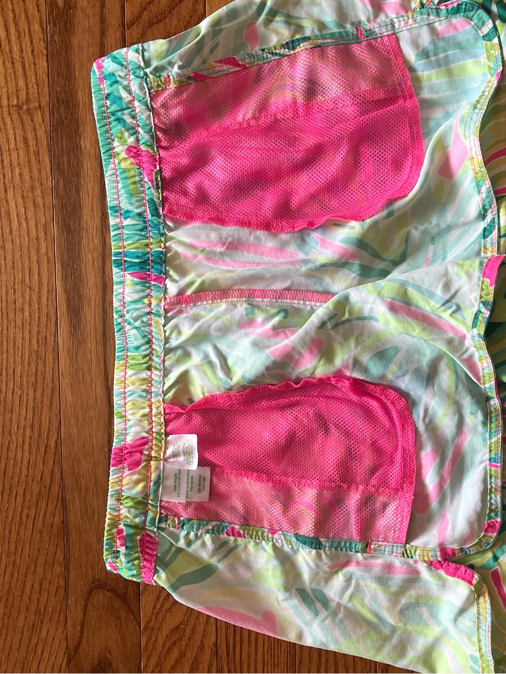 Lilly Pulitzer Neon Palm Print Drawstring Shorts - Pink, Turquoise, Lime - Picture 5 of 5